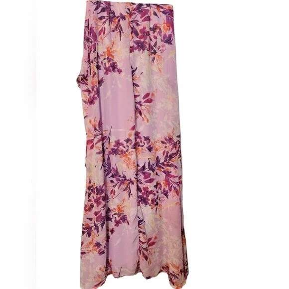 Lulus Sammi Lavender Lilac Purple Floral Ruffle Maxi Dress Size XS - Picture 5 of 9